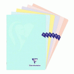 LOT DE 5 - CAHIER PIQUÉ CLAIREFONTAINE MIMESYS PASTEL A4 PETITS CARREAUX 96 PAGES