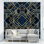 PAPIER PEINT INTISSÉ - ART DECO GOLD - MURAL CARRÉ DIMENSION HXL: 288CM X 288CM