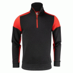 PRINTER PRIME PRIME SWEATSHIRT HALFZIP UNISEX NOIR/ROUGE - TAILLE XS