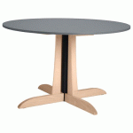 TABLE MIKADO Ø120 CM STRATIFIÉ ABS - GRIS/BOULEAU - SUNSET CREATION