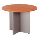 TABLE RONDE AXIOME MERISIER/ ALUMINIUM