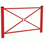 BARRIÈRE PAGODE 1.58 M - 2 POMMEAUX NOIRS - ZINC ROUGE 3020 - PROCITY