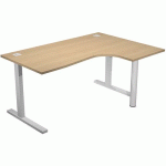 BUREAU COMPACT 90° DROIT AVEC PIED L MÉTAL - 180 CM - CHÊNE - ARTARREDI