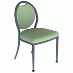 CHAISE 260 MOBILE ALU ASS/DOS GINKGO MENTHE 4P NOIR SABLÉ - MOBIDECOR