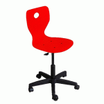 CHAISE INFORMATIQUE FIDJI PIÉTEMENT PLASTIQUE SUR ROULETTES COQUE BOIS ROUGE - MANUTAN COLLECTIVITÉS