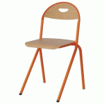 CHAISE MALIBU AST - T7 - ASS/DOS HÊTRE / ACIER ORANG 1028 - MANUTAN EXPERT