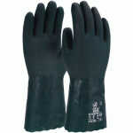 GANTS DE MANUTENTION PROTECTIONS CHIMIQUES PVC FINITION GRANULEUSE-NOIR-8