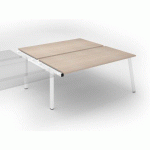 PÔLE DE 2 BUREAUX ECLA CHÊNE CLAIR L 180 X P 80 CM PIÈTEMENT MÉTAL BLANC - ÉLÉMENT SUIVANT