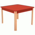 TABLE ERGO CARRÉE T1 - ROUGE/HÊTRE - MANUTAN COLLECTIVITÉS