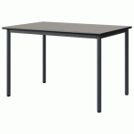 TABLE MALIBU 120X80 T6 4P STRA GRIS U727/NOIR GRIS 7016