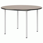 TABLE MALIBU Ø 120 T6 4P STRA ANTIB ACACIA/NOIR BLC 9016 - MANUTAN EXPERT