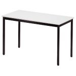 TABLE MODULAIRE DOMINO RECTANGLE - L. 120 X P. 60 CM - PLATEAU GRIS - PIEDS NOIR
