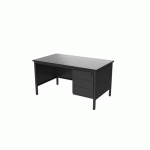 BUREAU 1/2 MIN L140 NOIR AVEC CAISSON 3T CONFORT 2 - ROBBERECHTS