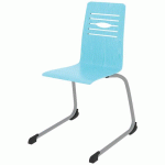 CHAISE COQUE YOGA PIÈTEMENT LUGE ACIER - BLEU LAGON/GRIS ARGENT