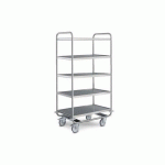 CHARIOT DE SERVICE RENFORCÉ EN INOX HUPFER - 5 PLATEAUX 1000 X 600 MM