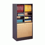 CLASSEUR À RIDEAU BOIS DOUBLE BLANC HAUTEUR 140CM