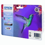 EPSON T0807 PACK CARTOUCHE DE 6 COULEURS POUR IMPRIMANTE JET D