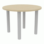 TABLE DE RÉUNION 4 PIEDS Ø 120 CM CHÊNE/ALU - QUADRIFOGLIO