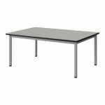 TABLE MALIBU 120X80 T1 4P STRA ISOS GRIS 1400/NOIR GRIS 9006