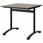 TABLE MALIBU 80X80 T6 DL STRA CHÊNE 1146/NOIR NOIR 9005 - MANUTAN EXPERT