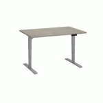 BUREAU RÉGLABLE EN HAUTEUR ÉLECTRIQUE CHÊNE GRIS ECLA ERGO PREMIUM 120 X 80 CM PIEDS ALUMINIUM