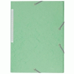 LOT DE 2 - CHEMISE À ÉLASTIQUE 3 RABATS CARTE BRUNEAU 24 X 32 CM DOS 2 CM VERT CLAIR