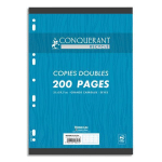 COPIES DOUBLES RECYCLEES A4 GRANDS CARREAUX - CONQUERANT - SEYEES 200 PAGES SOUS FILM BLANCHES