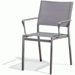 FAUTEUIL JARDIN EMPILABLE STOCKHOLM EN TEXTILÈNE+ GRIS ANTHRACITE - DCBGARDEN