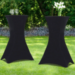 LOT DE 2 HOUSSES NOIRES POUR TABLE HAUTE PLIANTE 105 CM - NOIR