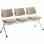 POUTRE CAMPUS TAPISSÉE TISSU POUR VISITEUR-3 PLACES-BEIGE - QUADRIFOGLIO