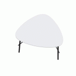 TABLE BASSE LAZY H.45 X L.60,5 X P.50 CM PLATEAU BLANC PIÈTEMENT NOIR