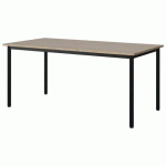 TABLE MALIBU 160X80 T5 4P STRA ABS CHÊNE 1146/NOIR 9005