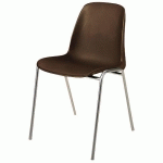 LOT DE 4 - CHAISE SORA - COQUE POLYPROPYLÈNE - PIEDS MÉTAL - BRUN