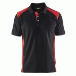 POLO PIQUÉ NOIR/ROUGE TAILLE XXXL - BLAKLADER