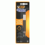 RECHARGES POUR STYLO BIC GELOCITY QUICK DRY NOIR - BLISTER DE 2