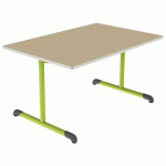 TABLE BANDANA 120X80 T4 DL STR POLY. HÊTRE MIEL BEIG/VERT AC - MOBIDECOR