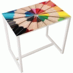 TABLE RÉUNION HAUTE EASY OFFICE 4 PERS PLT CRAYON DE COULEUR - MEET BY PAPERFLOW