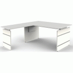 BUREAU RÉGLABLE FORM4 L1600MM + EXTENSION L1000MM GRIS CLAIR - KERKMANN