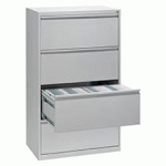 CRÉDENCE MONOBLOC PRO G. 4 TIROIRS L 80 CM - GRIS RAL 7035