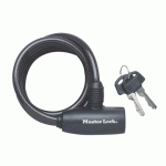 LOT DE 2 - CÂBLE ANTIVOL À CLÉ 1.8 M X 8 MM 2 CLÉS NOIR
