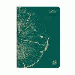 LOT DE 5 - CAHIER PIQUÉ FOREVER PREMIUM 100% RECYCLÉ A4 96 PAGES LIGNÉ PAPIER RECYCLÉ BLANC 90 G - VERT PIN