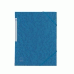 LOT DE 10 - CHEMISE À ÉLASTIQUE 3 RABATS CARTE OXFORD 24 X 32 CM DOS 2,5 CM BLEUE