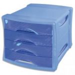 ESSELTE MODULE DE CLASSEMENT  SOLEA 4 TIROIRS, BUTÉES D'ARRÊT  DIM. L24,5 X H37,2 X P28,5 CM BLEU PASTEL