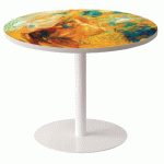 GUÉRIDON BAS EASY OFFICE PIED MÉTAL Ø 80 CM PLATEAU COLORIS DÉCOR CAMAÏEU - MANUTAN COLLECTIVITÉS