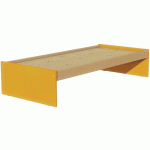 LIT SIMPLE IDENTITÉ SOMMIER AGGLO 90X190 CM ARGENT/ORANGE - MANUTAN COLLECTIVITÉS