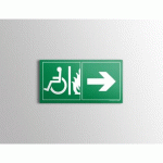 LOT DE 4 - PANNEAU ÉVACUATION PMR - SORTIE DE SECOURS DROITE (200 X 100 MM, PVC)