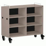 MEUBLE BAS SHIFT+ LANDSCAPE MÉLAMINÉ 4 ÉTAGÈRES - GRIS TERRE D\