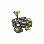 PACK 18V PERCEUSE VISSEUSE À PERCUSSION DCD796 + VISSEUSE À CHOCS DCF887 + 2 BATTERIES 5AH + CHARGEUR + COFFRET T-STAK - DEWALT - DCK266P2T-QW