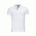 POLO PERSONNALISABLE PATRIOT COL BICOLORE TECH BLANC-NOIR