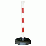 POTEAU PVC SUR SOCLE FINITION ROUGE/BLANC LESTÉ À 9 KG - CROSO